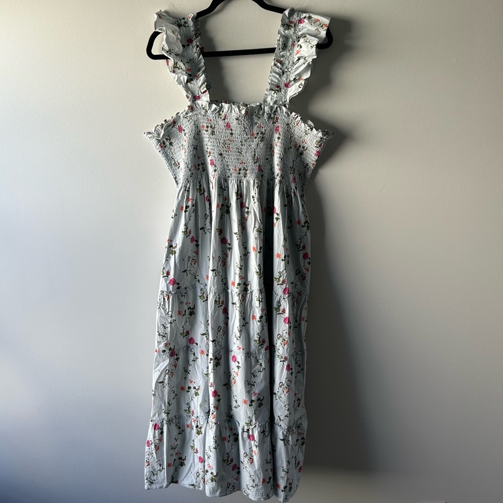 Hill House blue floral printed sleeveless The Nap dress